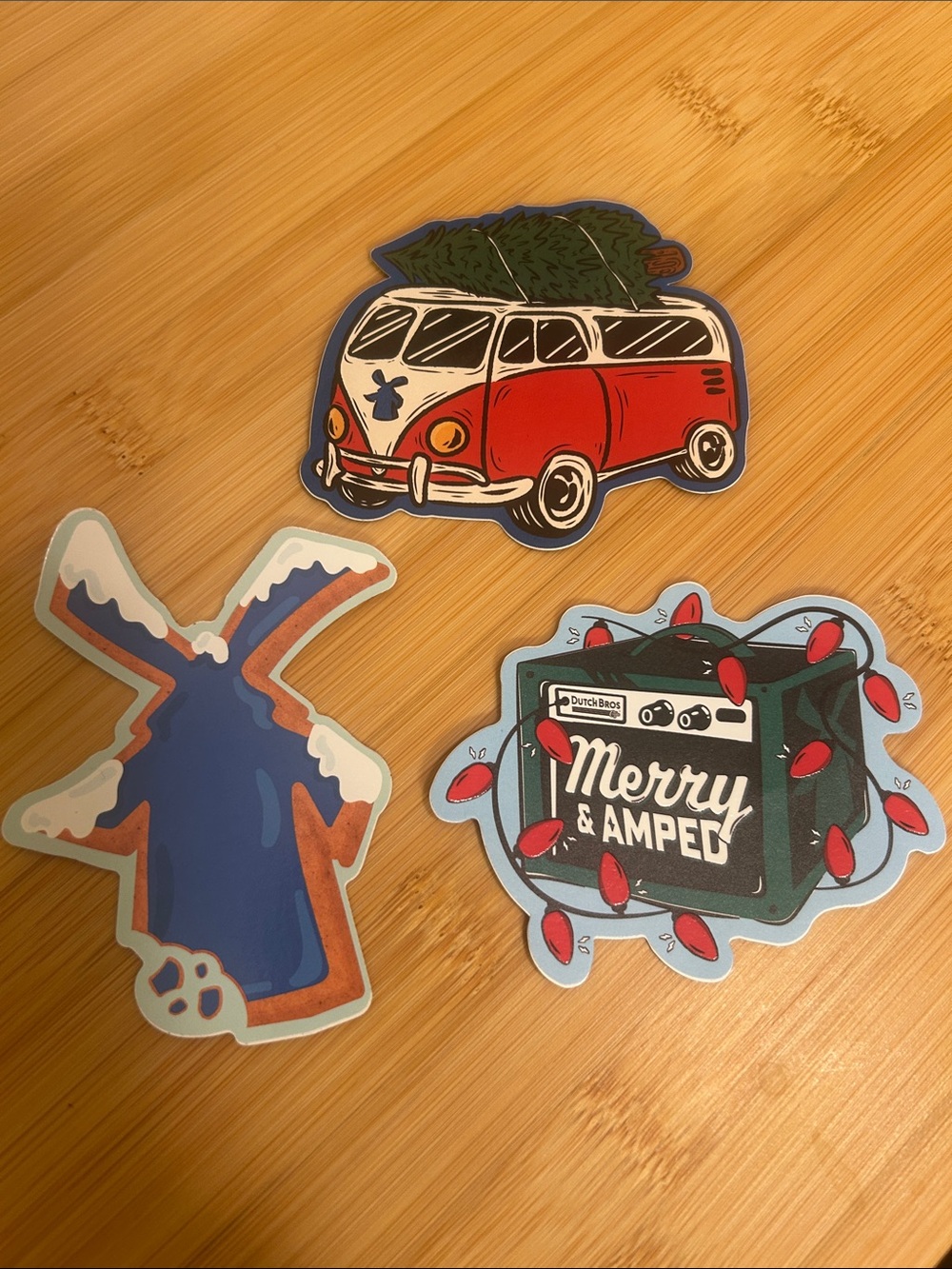 Dutch Bros Holiday themed sticker set